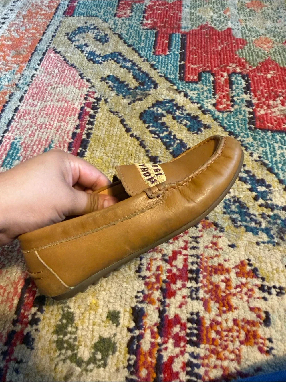 LMDI collection Brown Leather Slip-On Loafers EUR 32